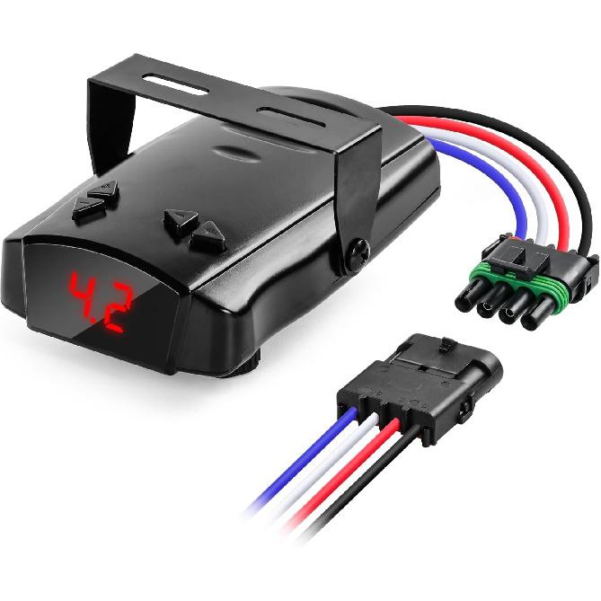 briidea Proportional Trailer Brake Controller, Digital Brake Controller, Smooth and Safe Control for 1-4 Axle Trailers with Boost Feature for