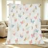 Plush Flannel Throw Blanket, Butterfly Dream Collection Soft Cozy Warm, Machine Washable for Home, Office Napping, Christmas & Halloween