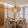 Boho Style Rattan Chandelier 32CM Lamp Shade Vintage Hanging Light Pendant Lamp for Home Decoration Lighting Fixture E27 Light
