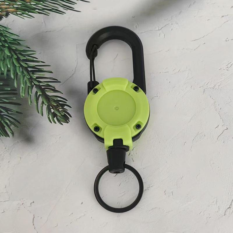 

Retractable Wire Rope Buckle for Fishing & Outdoor Gear - Easy Hand Retract, Secure Backpack & Car Key Holder