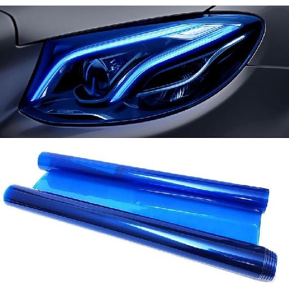 Car Taillight Headlight Fog Light Light Self-Adhesive Tint Film, 12×48 Inches Vinyl Protector Color Shiny Sticker Film, Auto Modification Cover For