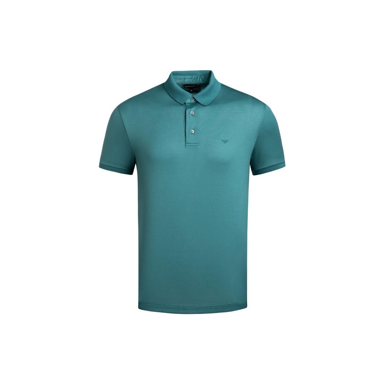 Emporio Armani Solid Color Logo Print Polo Shirt Men tops Green 8N1F96-1JUVZ-0779 S