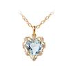 Luxury Gold Color Jewelry Heart Necklace Women 925 Sterling Silver Sapphire Pendant For Woman Wedding Gift Fine Jewelry Nk128