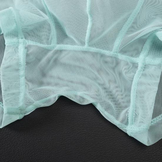 Men Underpants Breathable Solid Color Lint Free Friendly to Skin Elastic Waist Inside Wearing Polyester Quick Dry Mesh Men Boxers Underpants Gift