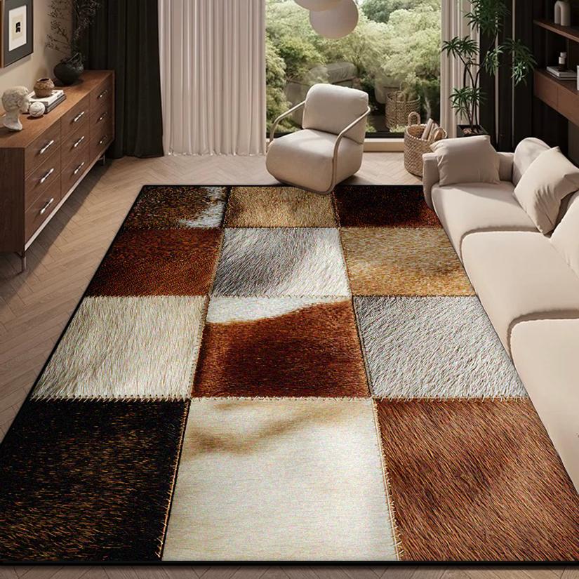 Tappeto Soggiorno Retrò Americano Decorazione Geometrica Tavoli Casa Sedia Tappeto Antiscivolo Camera da Letto Comodino Morbido Lavabile Tappetini per Pavimento