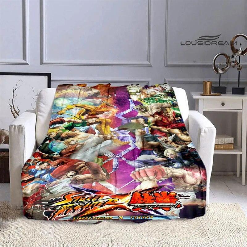Classic Game Street Fighter Printed Blanket Flange Warm Blanket Bed Linings Home Travel Blanket Picnic Blanket Birthday Gift