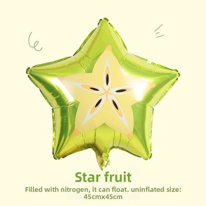 

Воздушные шары из алюминиевой фольги в форме фруктов и овощей, фотореквизит, украшение для мероприятия, украшение для тематической вечеринки в честь дня рождения 18 inch star fruit