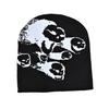 Fashion Knit Goth Pattern Hat Outdoor Windproof Crochet Beanies for Teens Girls