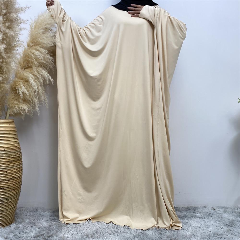 

Женское однотонное повседневное длинное платье с рукавами «летучая мышь» One Size