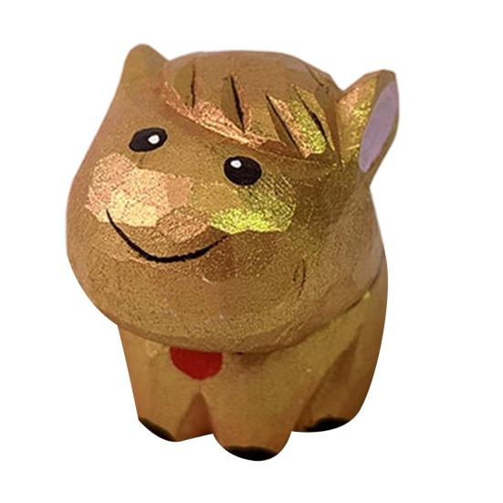 Hand-Carved Small Horse Figurines Craft Wooden Horse Figurine with Base Cute Animal Desktop Decor Gift for Animal Lovers