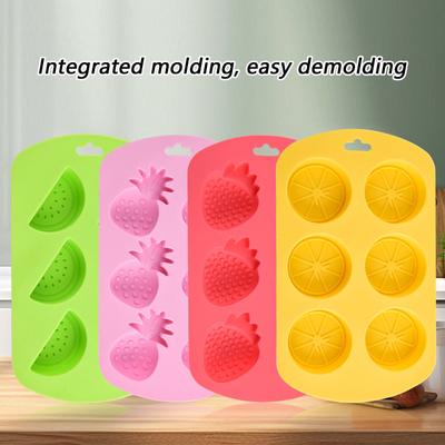 Pack of 4 Silicone Baking Molds Fruit Themed Ice Tray for Parties and Event Sustainable Kitchen Solution