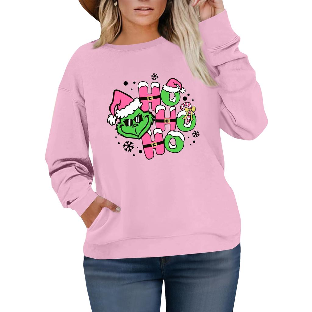 Women's Fashionable Casual Plus-Size Long Sleeve Pullover Printed Sweatshirt