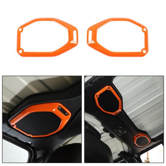 Orange Top Roof Speaker Box Frame Trim Decor Cover For Jeep Wrangler JL JT 18-23