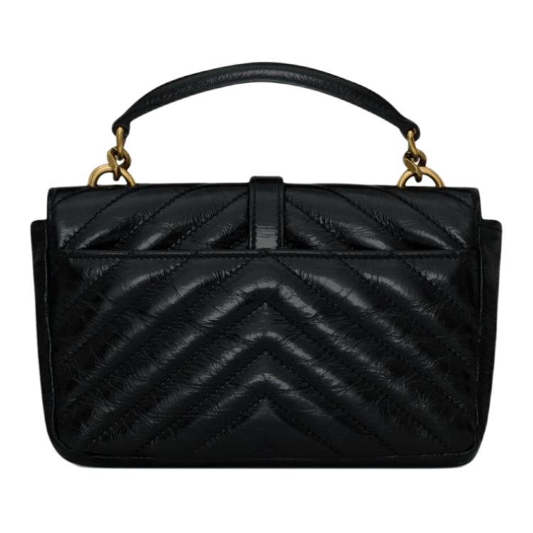 Saint Laurent College Mini Chain Bag Noir Women Bags Black 779430-DZH07-1000