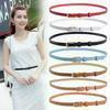 1Pc 105CM 7 Candy Colors Womens PU Leather Belt Skinny Thin Dress Belt Waist Belt Waistband Skirt Jeans Waist Accessories