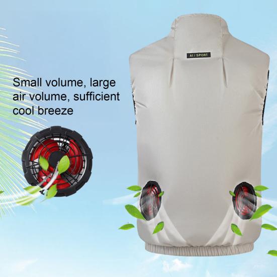 Fan Vest with Adjustable Wind Speed Powerful Dual Fan Cooling Ergonomic Design Summer Heat Relief Cooling Waistcoat
