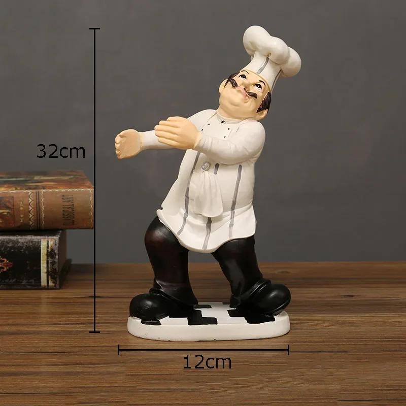 Chefes Barbudos Figuras Creativas Estatua Decoración de Escritorio Personaje Chef Profesional Escultura de Resina Adornos Decoración Moderna para el Hogar
