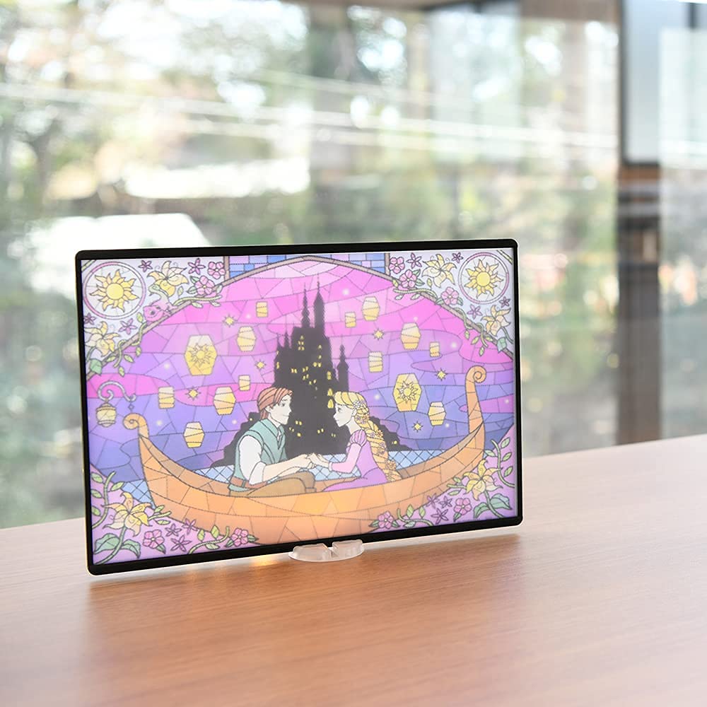 Yaxell Disney Rapunzel Made in Japan with stand Stained glass style 263 x 185mm
