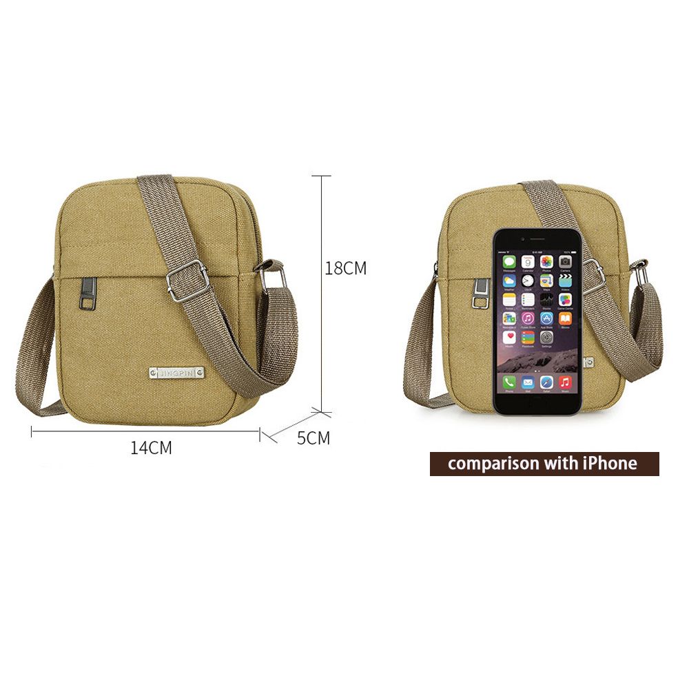 New Style Casual Canvas Men's Bag Shoulder Messenger Bag Small Backpack Handbags Outdoor Travel Mobile Phone Package Bags