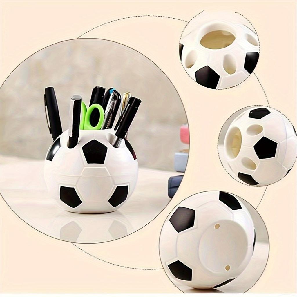 Soccer-Themed Plastic Pen Holder - Multifunctional Desk Organizer for Office and School, Durable Other Plastic Material