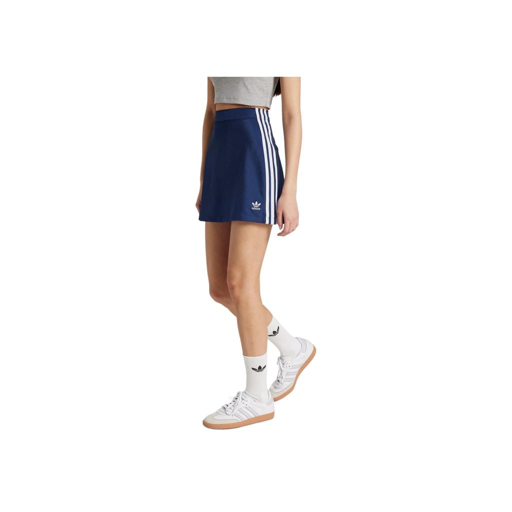 adidas Originals Fustă Casual cu Talie Înaltă cu Logo în Dungi Fuste Femei Albastru JD0283