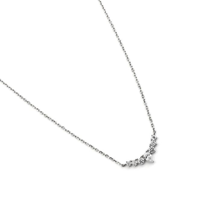 Collier Luxenter En Argent 925 Et Zirconium Brillant Finition En Rhodium - Anviba