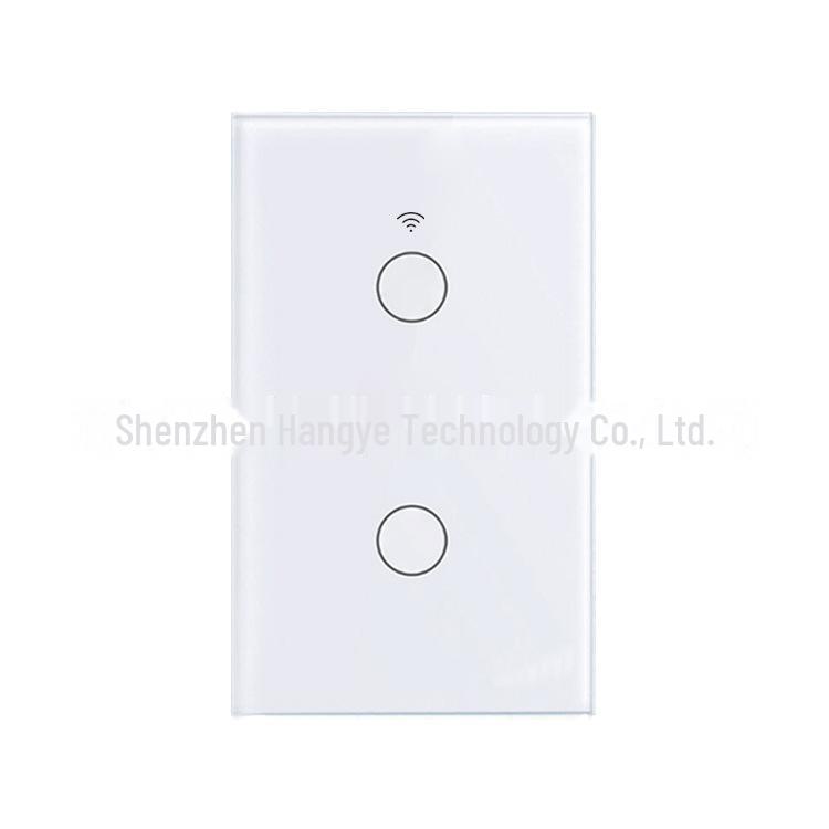 Tuya Smart US Standard WiFi Touch Switch, Single Live Wire, Tempered Glass, RF433.