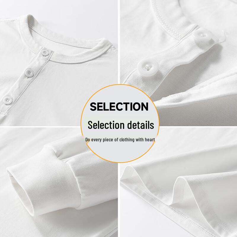 Jeanswest Men's Pure Cotton Henley Long Sleeve T-Shirt