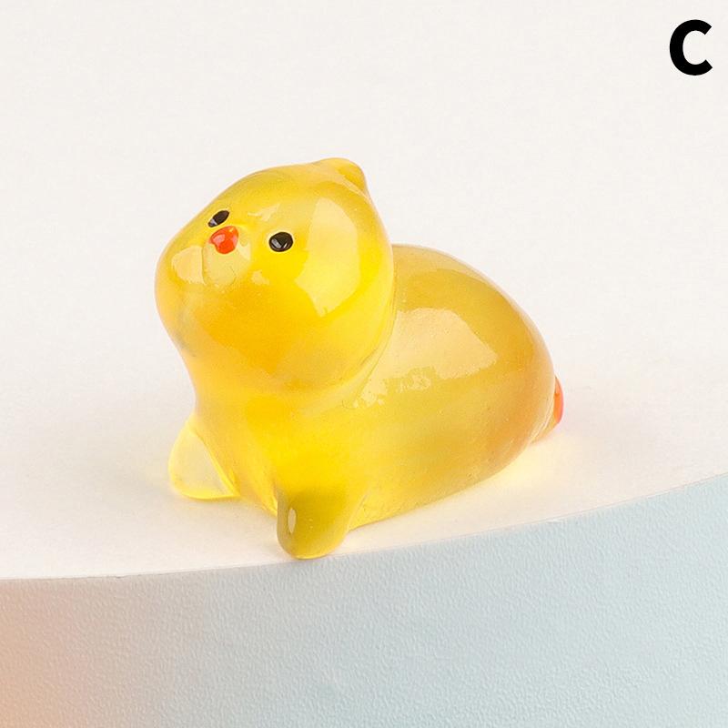 Glow-in-the-Dark Chick Mini Resin Luminous Chicken Ornament Statue Miniature Landscape Garden DIY Decoration