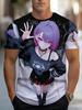 Men's Anime T-Shirt, Comic Print - Breathable Crew Neck Short Sleeve T-Shirt
