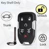 Key Fob Shell Case Replacement Fits for Chevy Suburban Tahoe GMC Yukon 2015 2016 2017 2018   Keyless Entry Smart Remote Control 6 Button Pad Outer