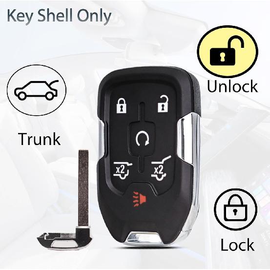Key Fob Shell Case Replacement Fits for Chevy Suburban Tahoe GMC Yukon 2015 2016 2017 2018   Keyless Entry Smart Remote Control 6 Button Pad Outer