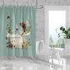 1pc bathtub with puppy print waterproof shower curtain, shower partition curtain with 12 hooks, multi size machine washable