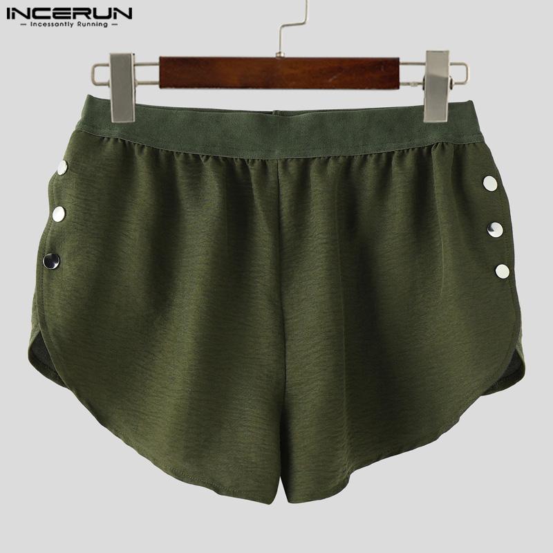 INCERUN Uomo Donna Vita Elastica Spacchi Laterali Bottoni Sport Casual Pantaloncini Hot