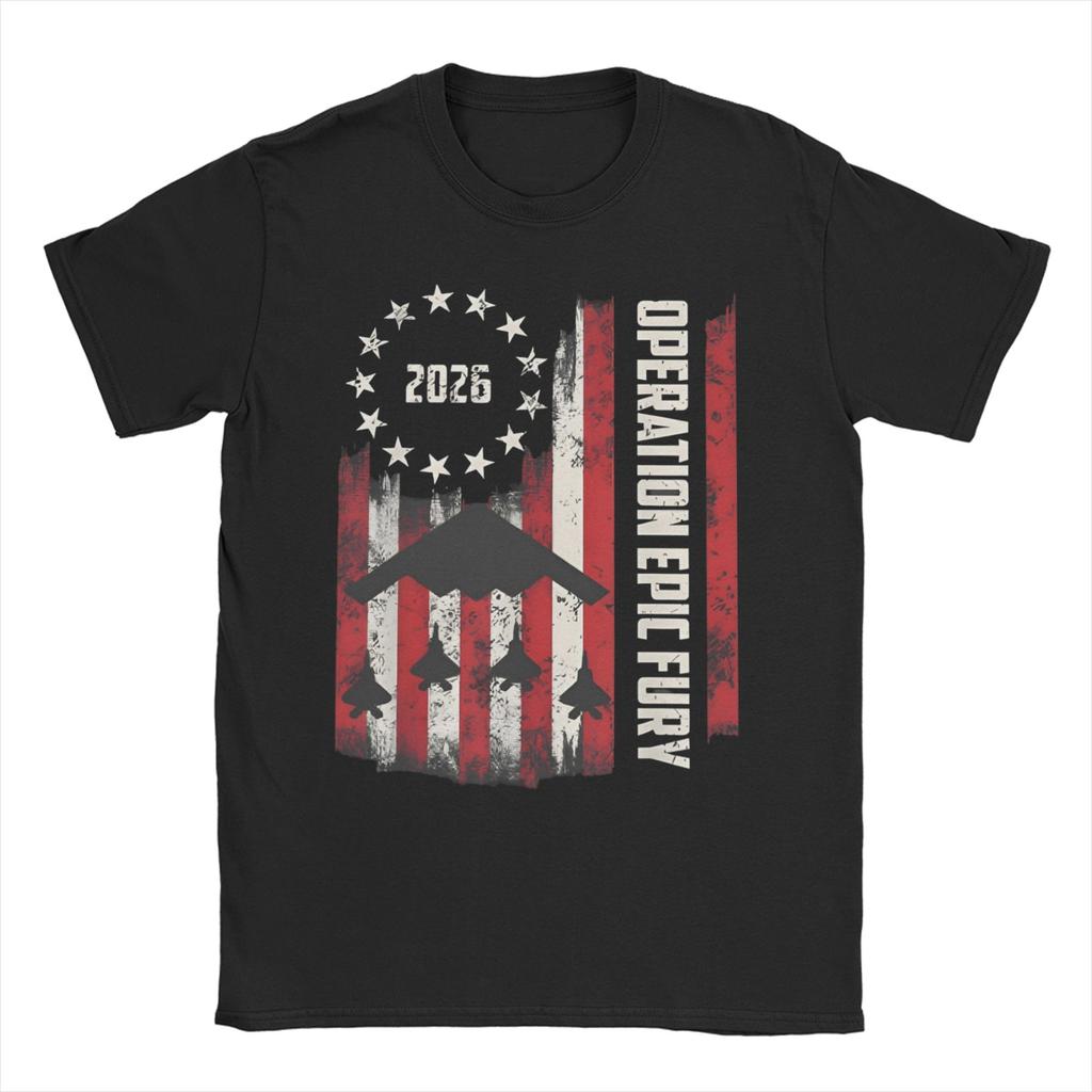 Vintage Operation Epic Fury 2026 Tshirts For Unisex Unisex Crewneck 100 Cotton T Shirt Short Sleeve Tees Plus Size Clothes