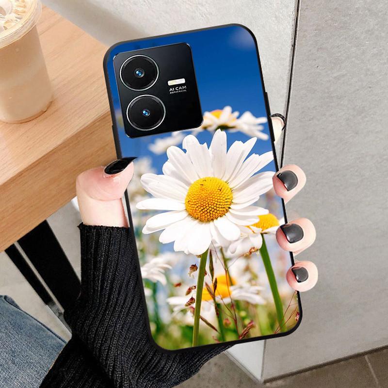 For Vivo Y22 4G Case Wolf Cat Soft Silicone Shockproof Phone Cover For Vivo V2207 V2206 Y22s Y 22 Y 22S Cases 2022 Black Bumper