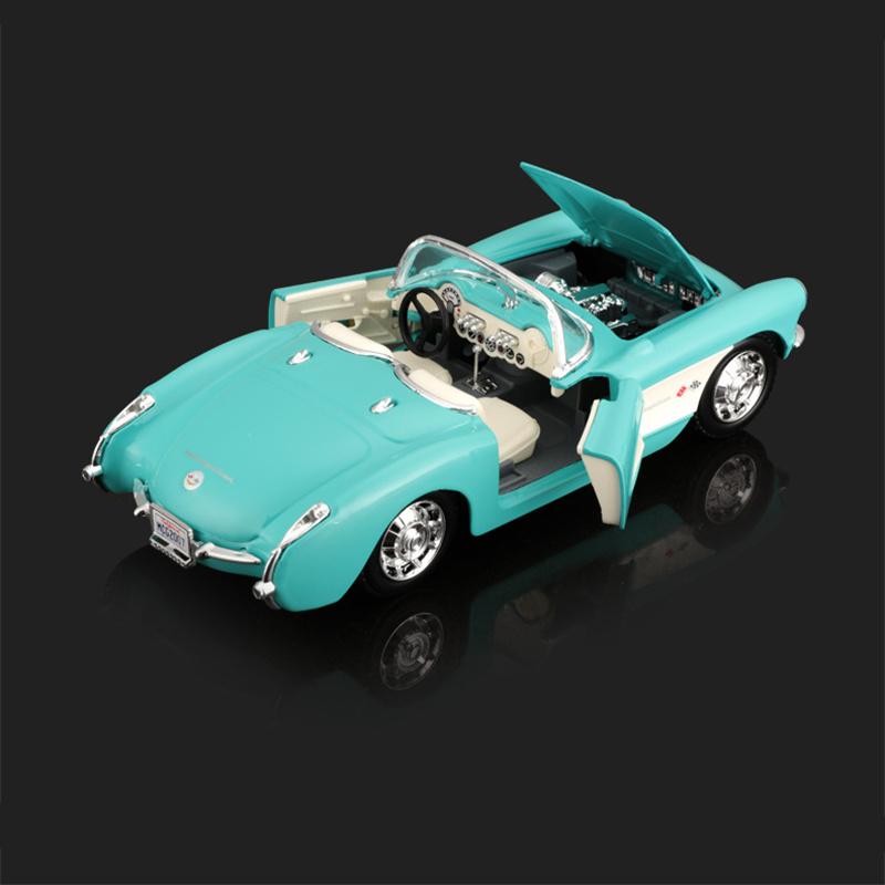 AABKB1 Maisto 1:24 Chevrolet Corvette 1957 Legierungs-Roadster Sportwagen Modell Druckguss Metall Klasse Klassische Retro-Fahrzeuge Automodell Kinderspielzeug Geschenk