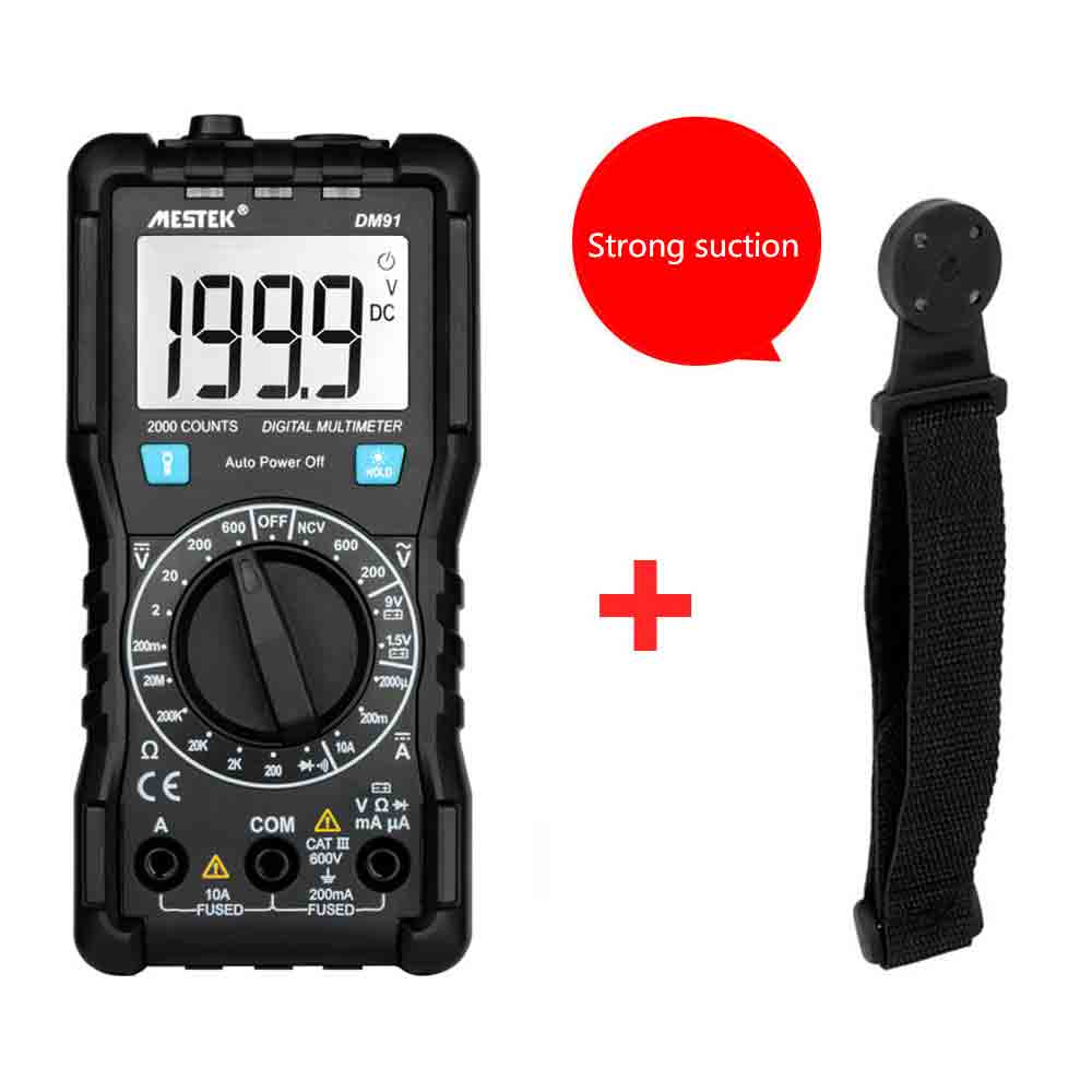 NCV Digital Multimeter 2000 Counts AC/DC Voltage Multimeters Flash Light Large Screen DM91 Multimetro tester
