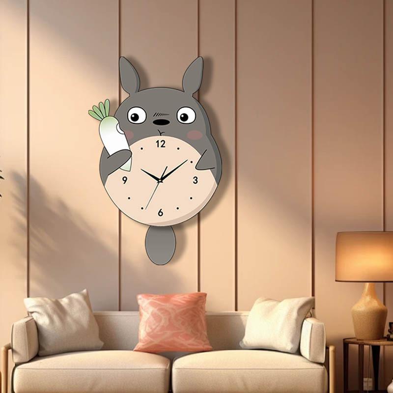 Creative Totoro Wall Clock New Clock Simple Modern Clock Wall Hanging Atmosphere Living Room Hanging Watch