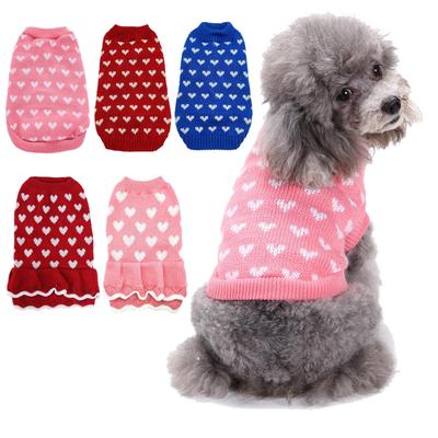 Peach Heart Love Slim Fit Round Neck Pet Sweater