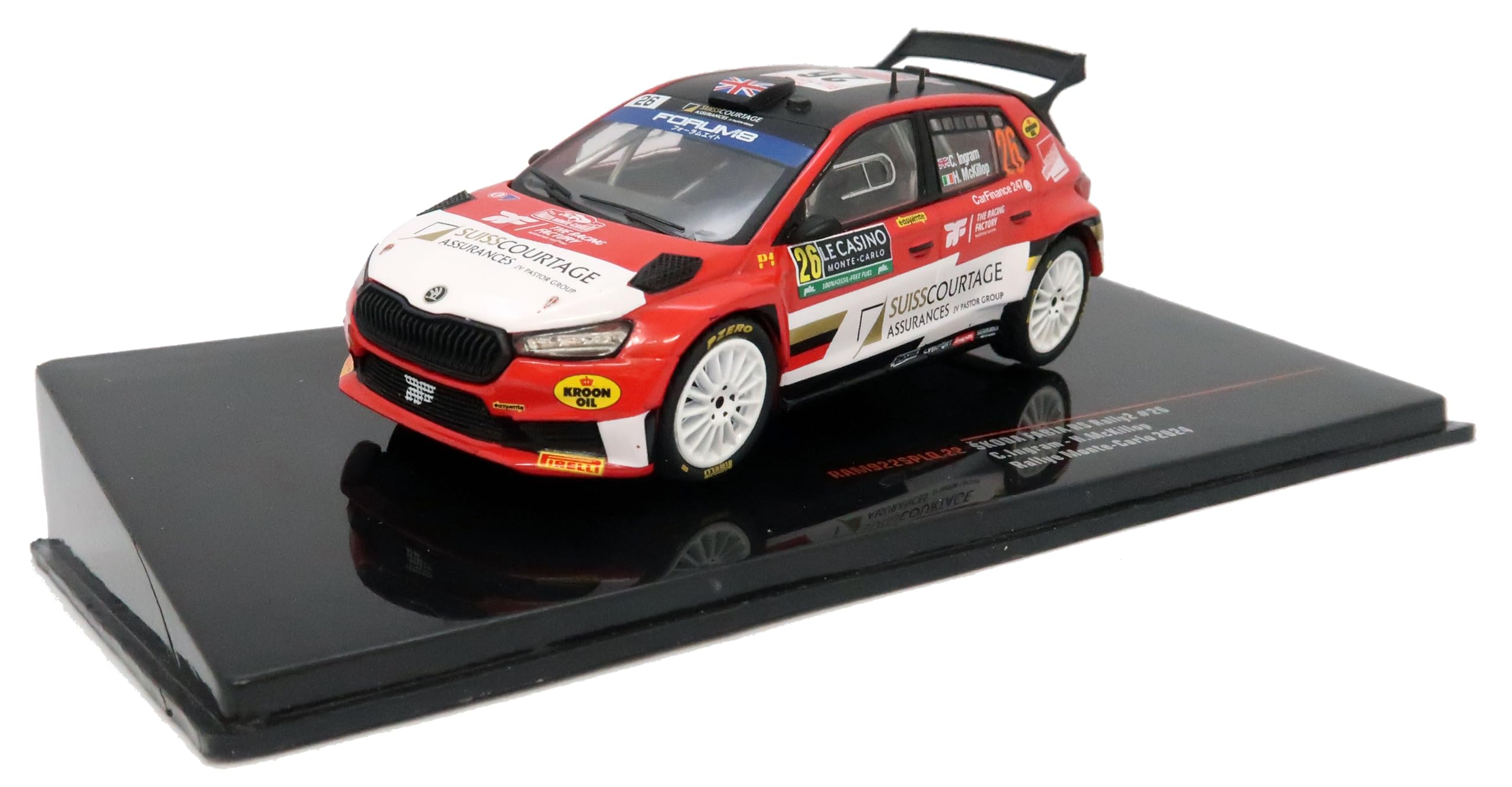 

Kokusai Boeki ixo Scale Skoda Fabia RS Rally 2 Monte Carlo 2024 Finished Model RAM922SPLQ 1/43 #26