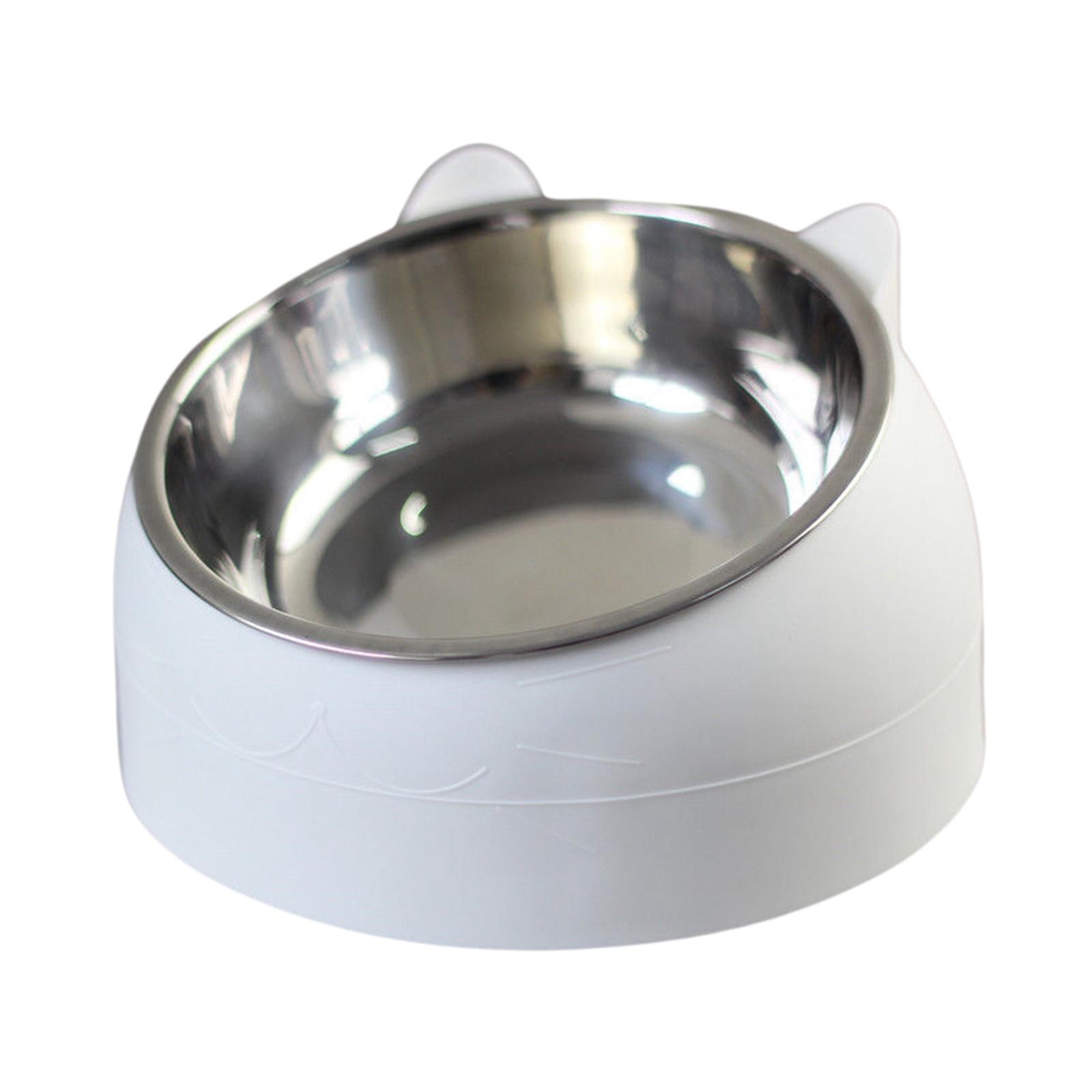 

Pet Feeder 15° Raised Food Feeder Anti Slip Neck Protective Bowl Cat Dog Bowl for Cats білий