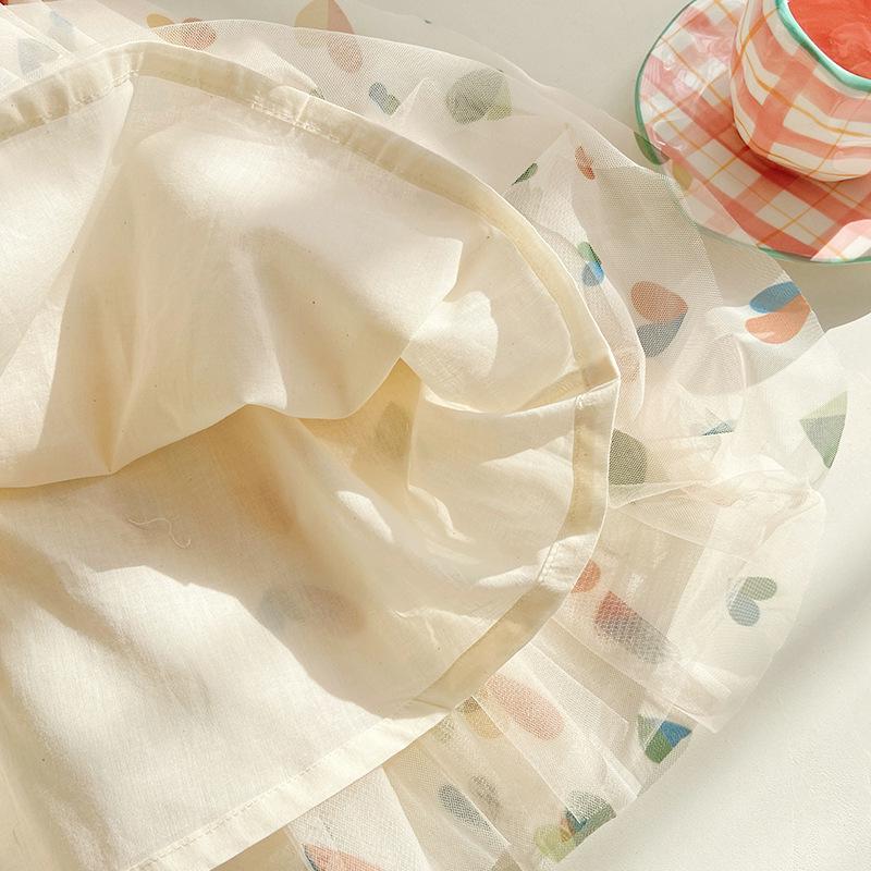 Heart Print Mesh Princess Dress - 2025 Kids' Summer Tutu