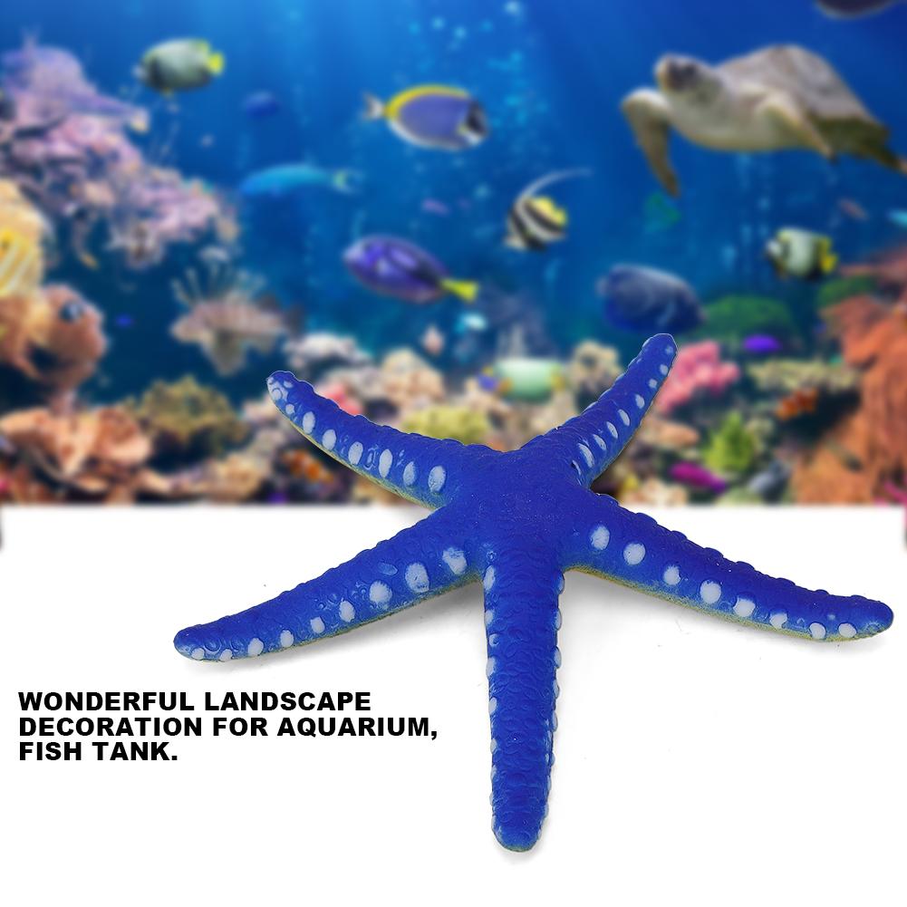 Aquarium Fischbecken Sicherer Kunststoff Leuchtende Simulation Seestern Landschaft Dekorationblau