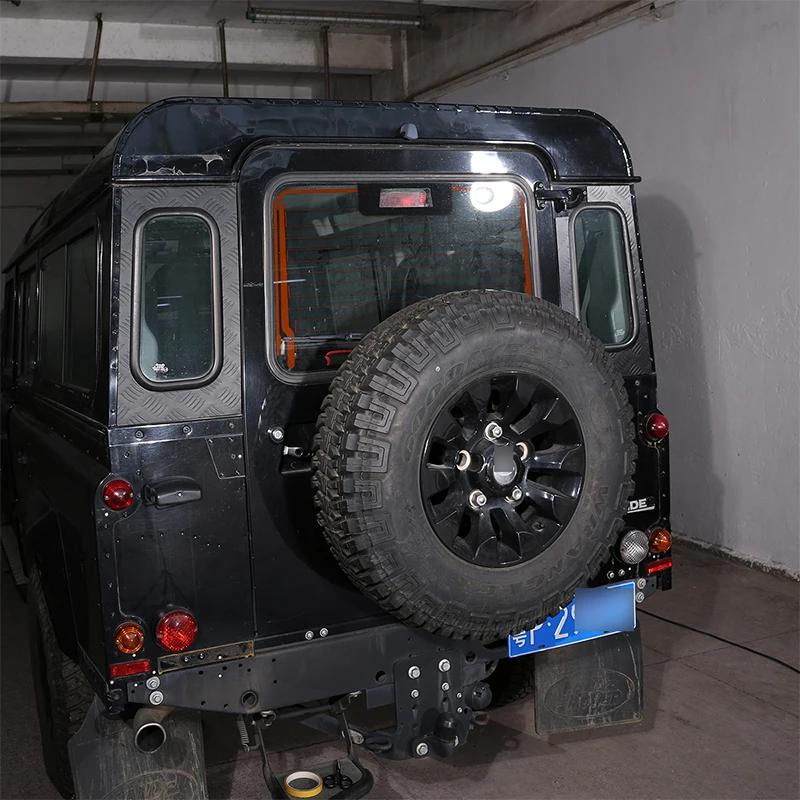 For Land Rover Defender 90 110 130 2004-19 Aluminum Alloy Car Rear Trunk Side Window Glass Frame Cover Trim Sticker Accessories