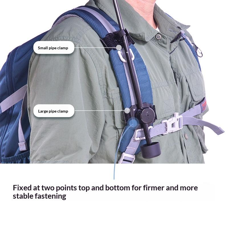 Rygsæk Paraply Clip Håndfri Letvægt Udendørs Vandring Fast Paraplyholder Enhed til Nem Trekking