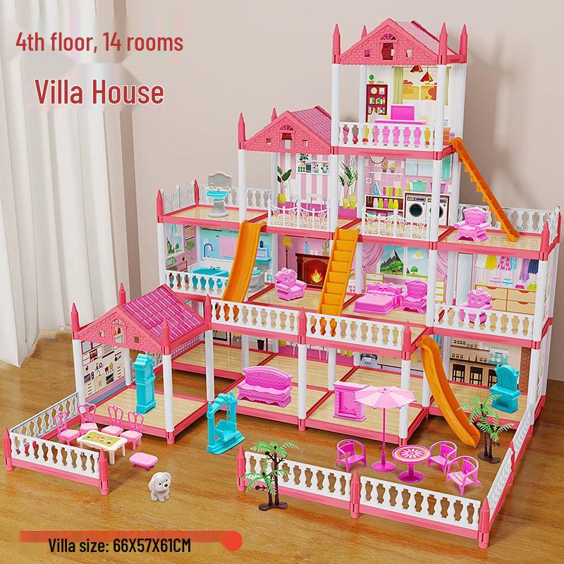 Children's Pretend Play Castle Dollhouse - Educational, Assembled, Birthday Gift for Girls