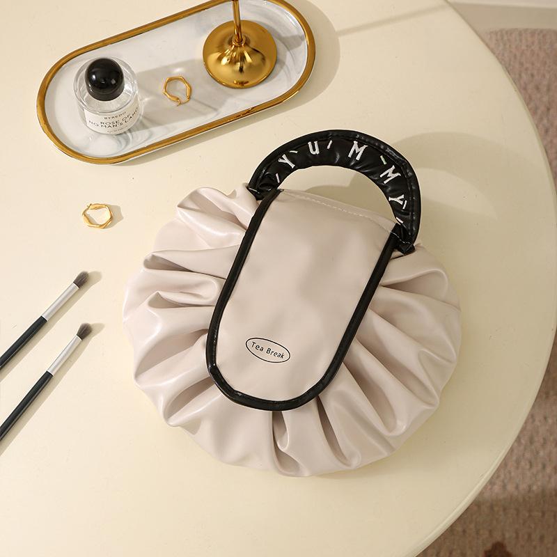 

Косметичка на шнурке, Женская сумка для хранения макияжа, Дорожная сумка, Хранение в один шаг, Ленивая косметичка Length:30,width:28,d:40cm слоновая кость