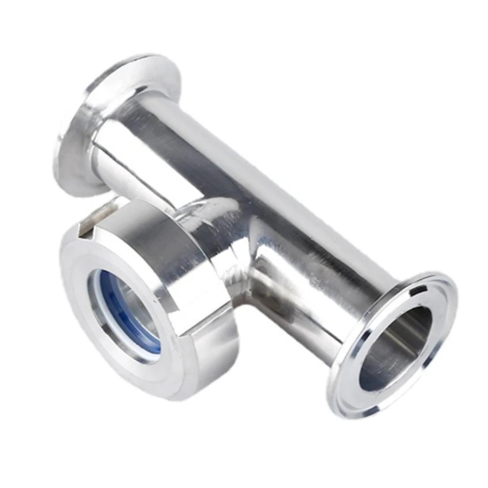 76 89 102 108mm Pipe OD 3" 3.5" 4" Tri Clamp Tee 3 Ways SUS 304  Stainless Steel Sanitary Union Sight Glass Homebrew