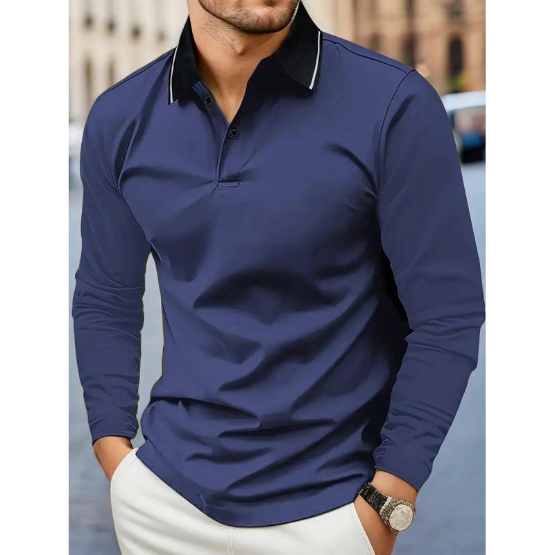 2026 New Men's Hot-selling New Long-sleeved POLO3D Digital Printing Simple Versatile Lapel Casual POLO Shirt